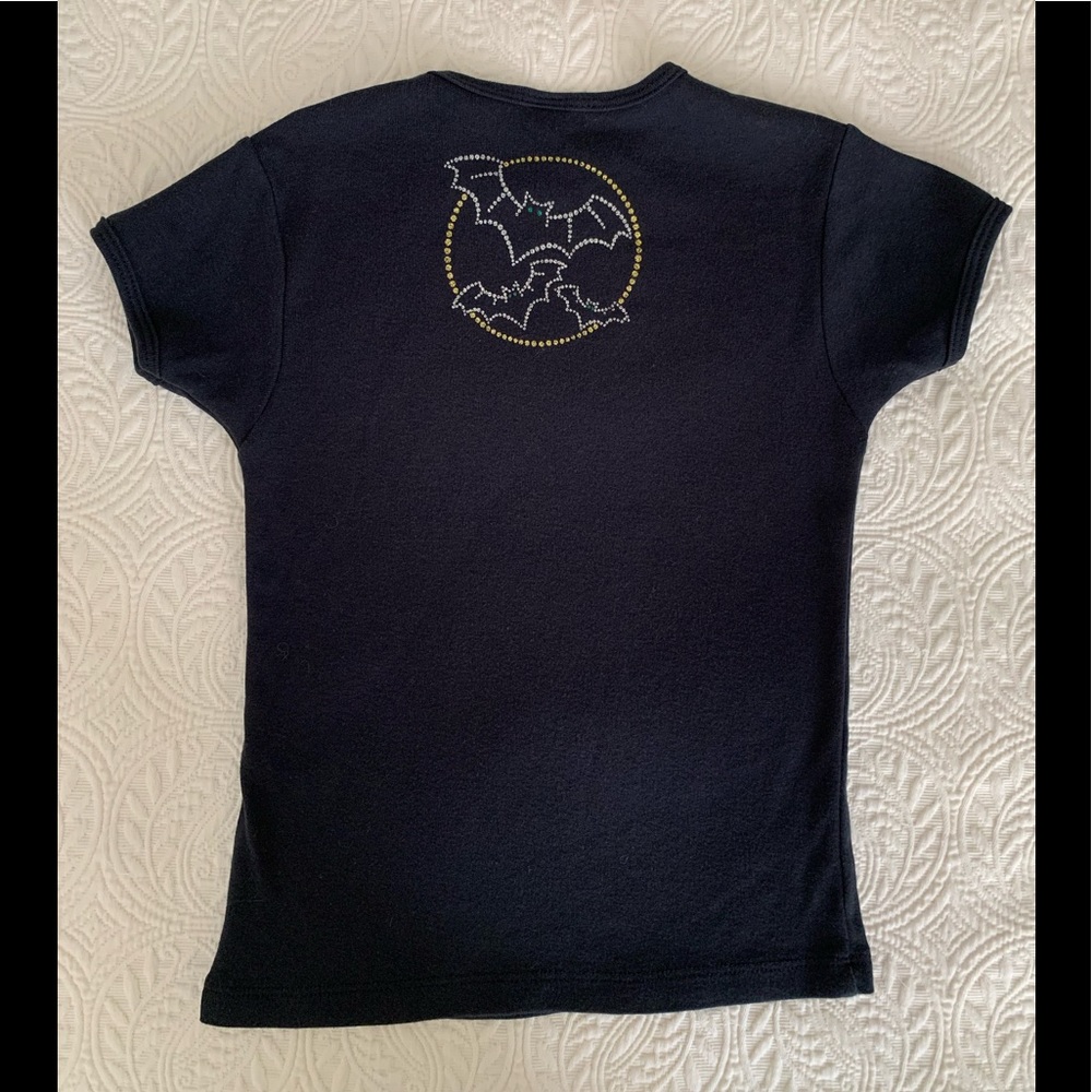 Bella Girl T-Shirt Boo Halloween Ghost Short Cap Sleeves Black Girls Size 10/12 - Picture 3 of 12